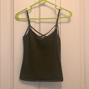 Charlotte Russe olive green cropped tank.